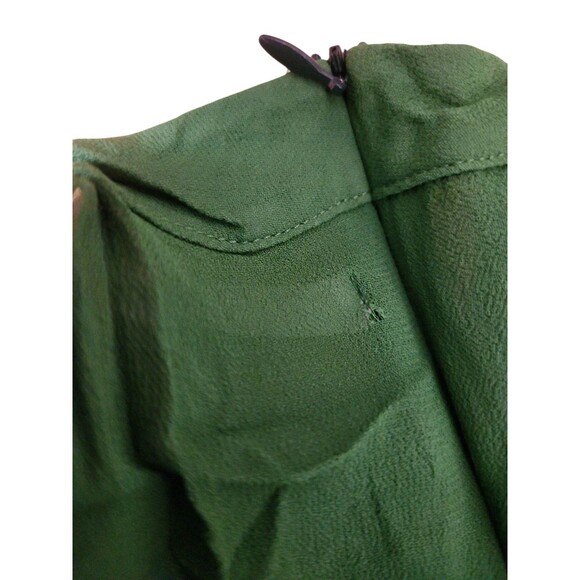 Reformation Kelly Green Twee Mini Dress Womens Size 0 Puff Sleeve Chiffon Preppy - Picture 5 of 10